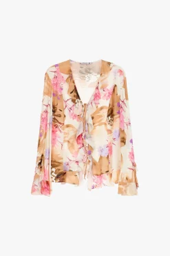 Camicia con stampa e maniche lunghe