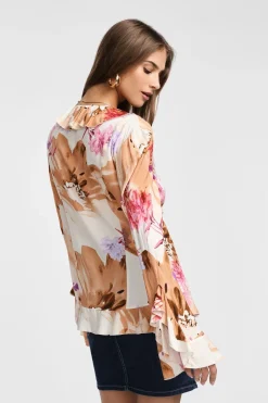 Camicia con stampa e maniche lunghe