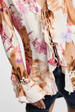 Camicia con stampa e maniche lunghe