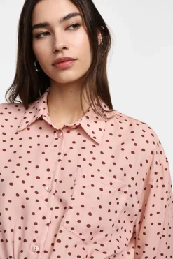 Camicia corta a pois con colletto