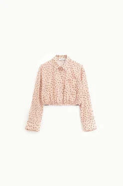 Camicia corta a pois con colletto