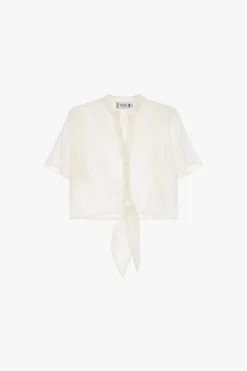 Camicia corta con nodo frontale