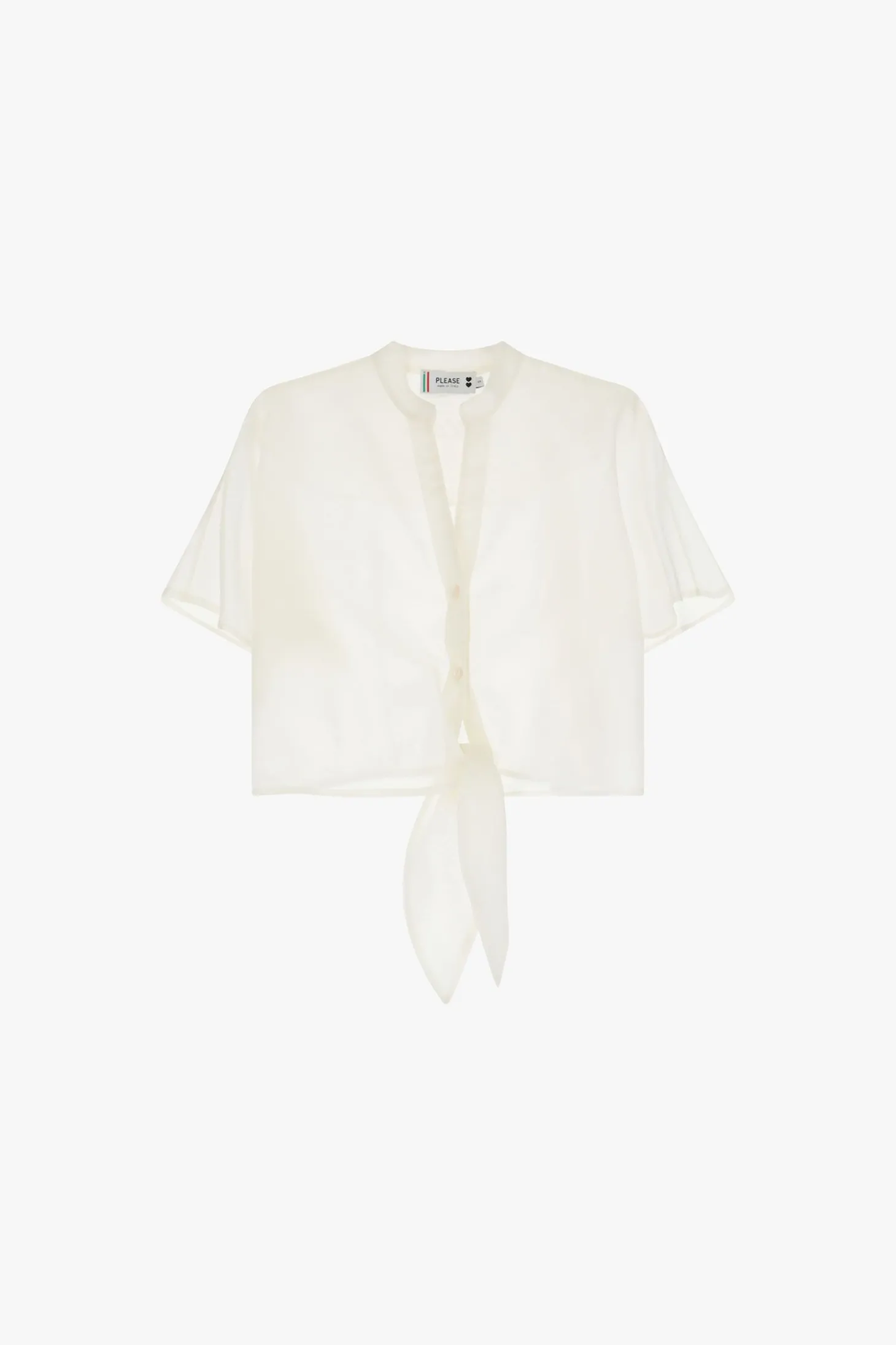 Camicia corta con nodo frontale