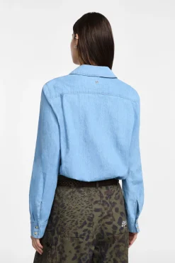 Camicia di jeans a bottoni con taschino
