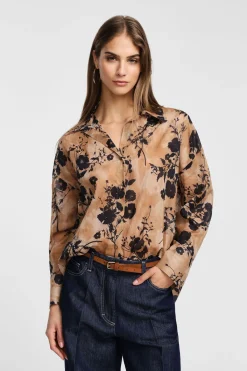 Camicia floreale con maniche lunghe