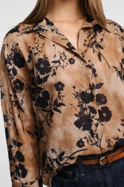 Camicia floreale con maniche lunghe