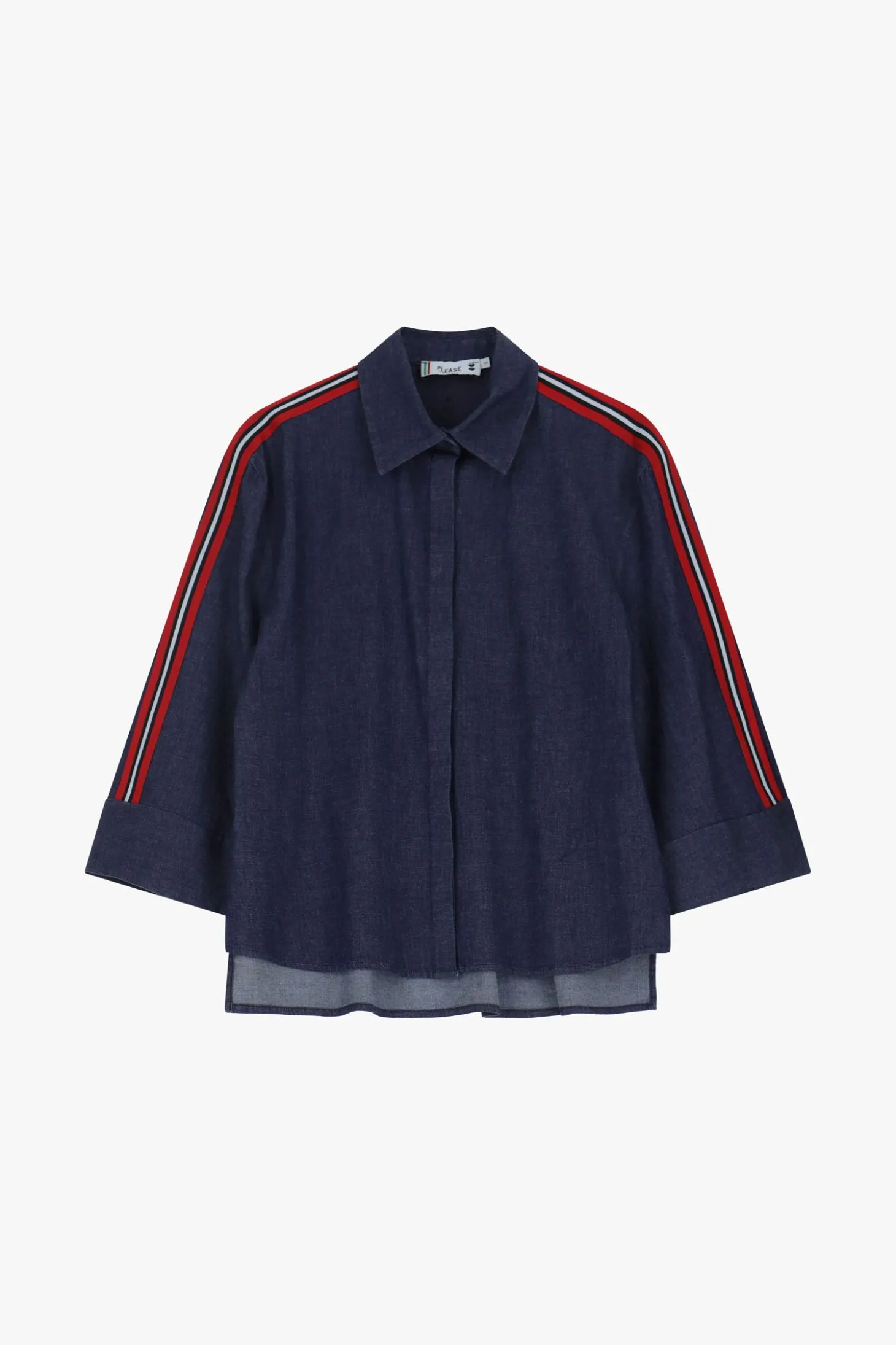 Camicia in denim con bande laterali