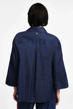 Camicia in denim con bande laterali