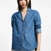 Camicia in denim con tasche e bottoni