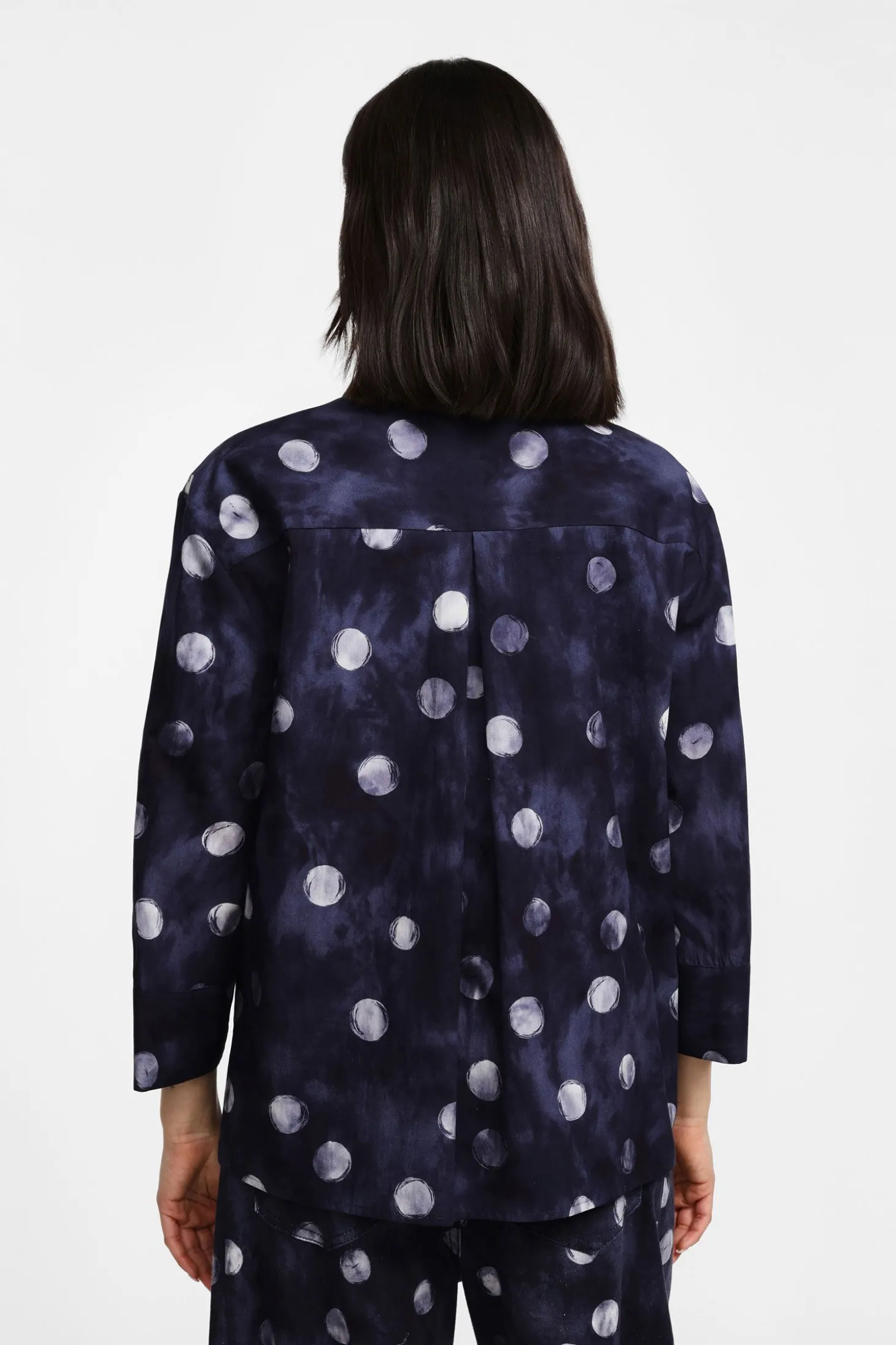 Camicia stampa pois con maniche a 3/4