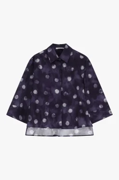 Camicia stampa pois con maniche a 3/4