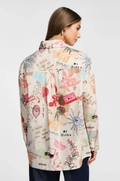 Camicia stampata con colletto classico