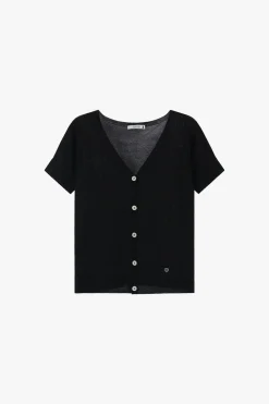 Cardigan a maniche corte con bottoni