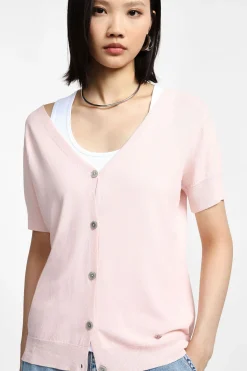 Cardigan a maniche corte con bottoni