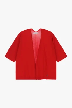 Cardigan monocolour con maniche a tre quarti