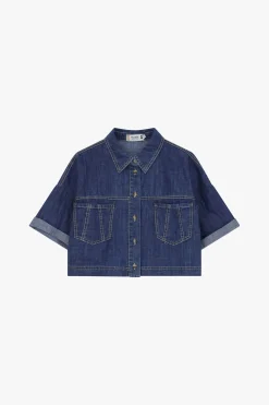 Giacca denim a maniche corte