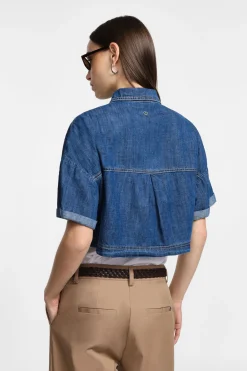 Giacca denim a maniche corte