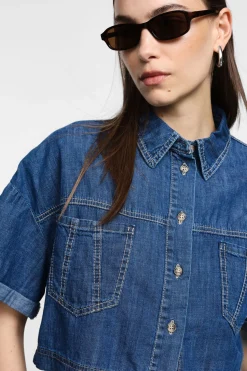 Giacca denim a maniche corte