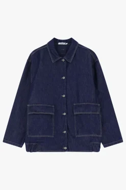 Giacca denim con abbottonatura anteriore
