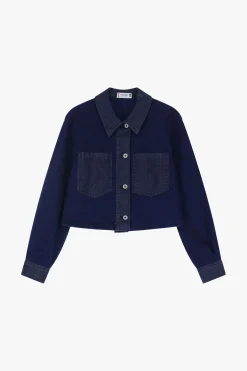 Giacca denim con abbottonatura anteriore