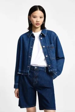 Giacca denim con abbottonatura anteriore