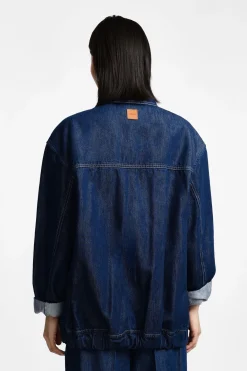 Giacca denim con abbottonatura anteriore