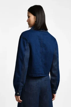 Giacca denim con abbottonatura anteriore