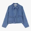 Giacca denim con chiusura zip