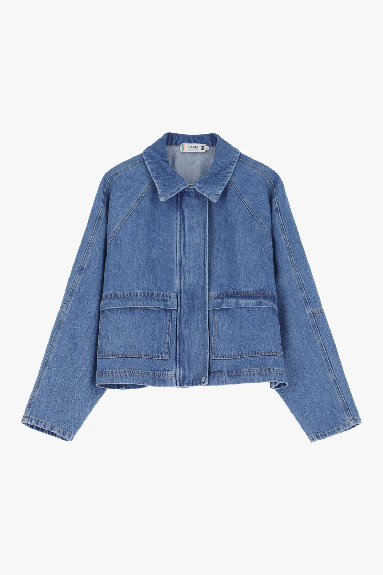 Giacca denim con chiusura zip