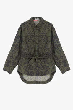 Giacca oversize con stampa animalier