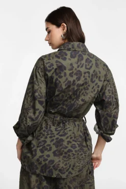 Giacca oversize con stampa animalier