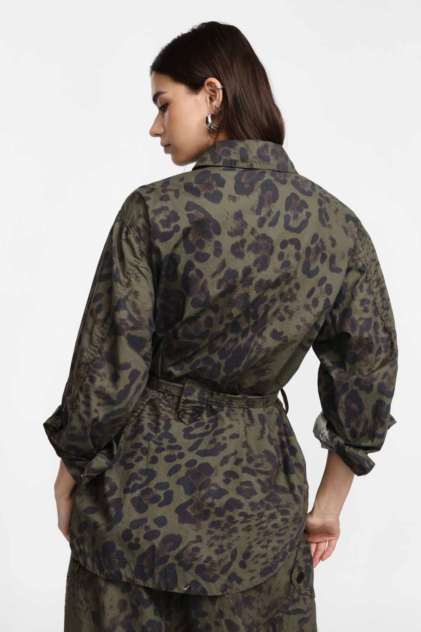 Giacca oversize con stampa animalier