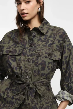 Giacca oversize con stampa animalier