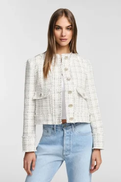 Giacca tweed con chiusura a bottoni