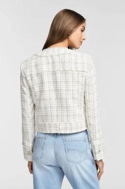 Giacca tweed con chiusura a bottoni
