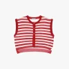 Gilet a righe collo rotondo