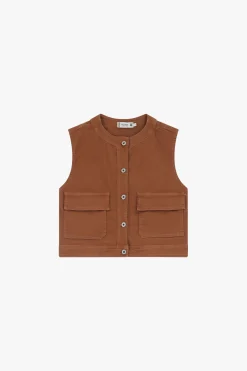 Gilet con tasche cargo e bottoni