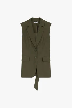 Gilet lungo monopetto con fusciacca