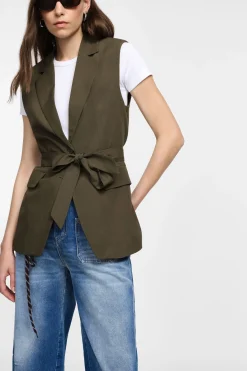 Gilet lungo monopetto con fusciacca