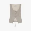 Gilet scollo squadrato con bottoni frontali