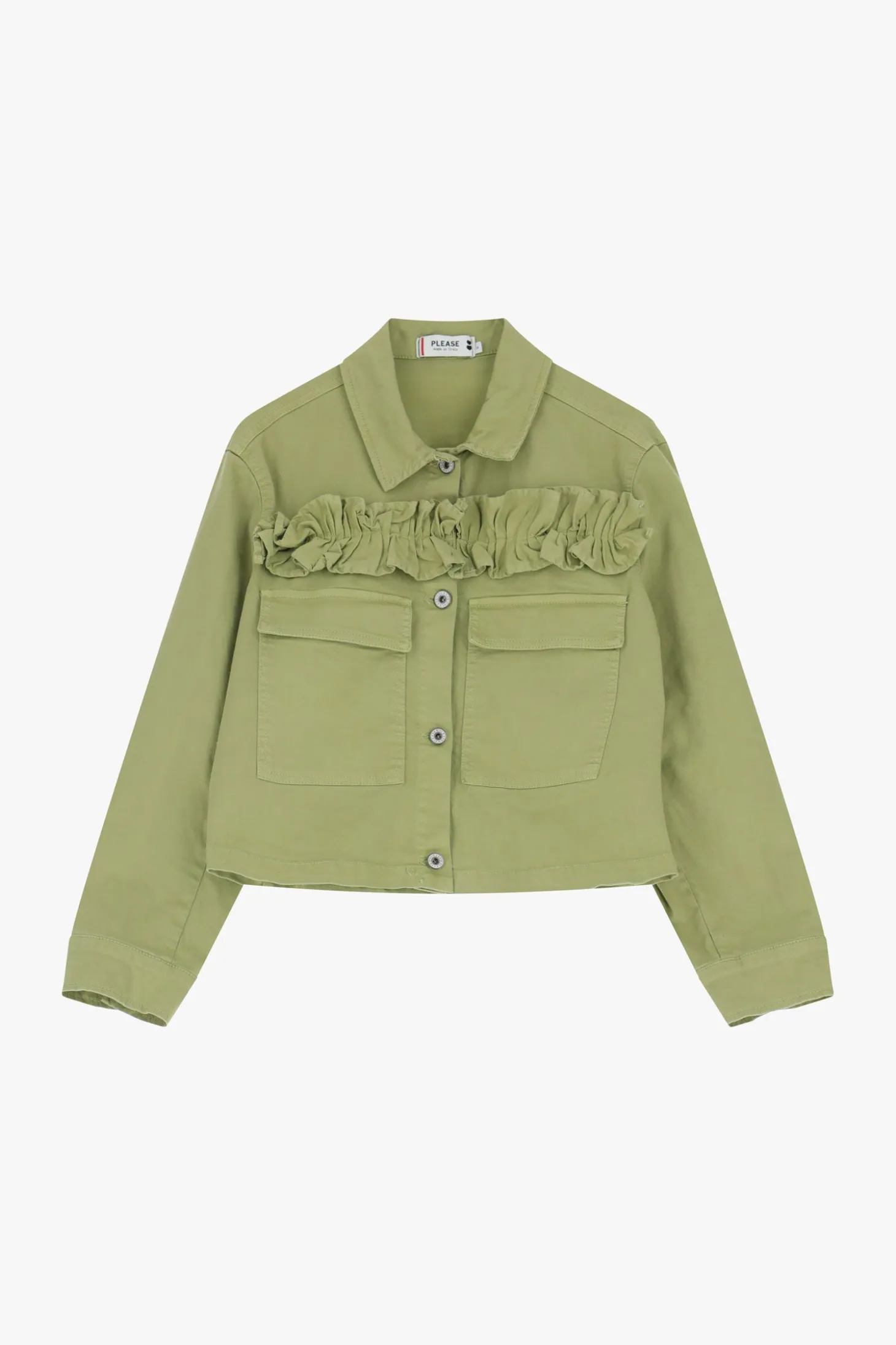 Giubbotto camicia con bottoni e ruches