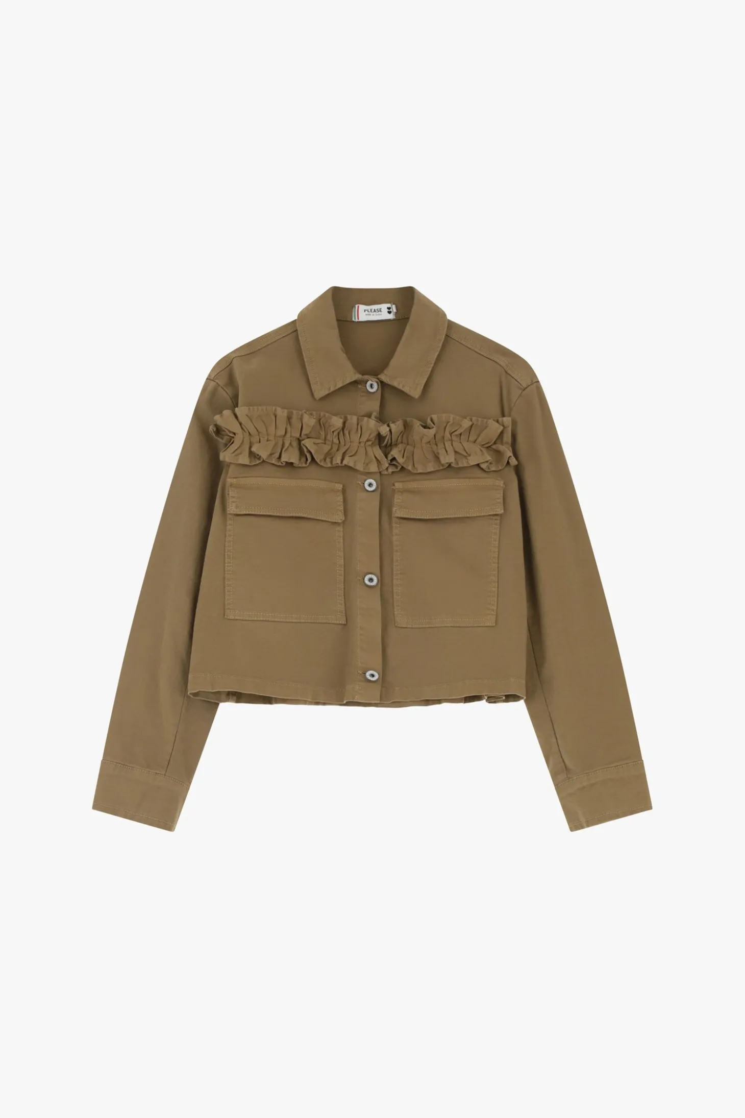 Giubbotto camicia con bottoni e ruches