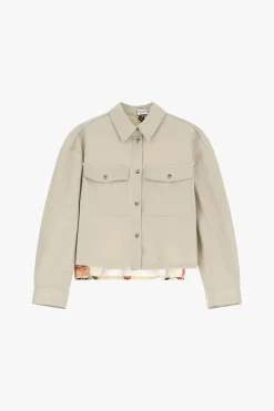 Giubbotto camicia con stampa posteriore