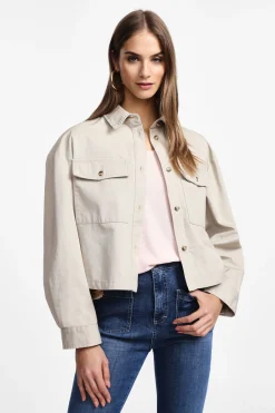 Giubbotto camicia con stampa posteriore