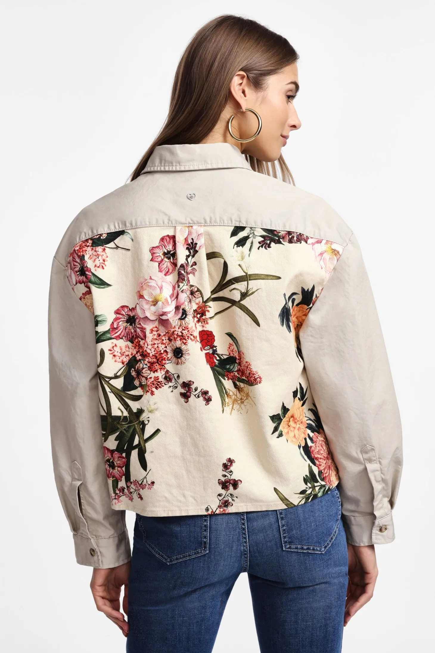 Giubbotto camicia con stampa posteriore