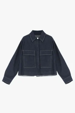 Giubbotto denim con maxi tasche