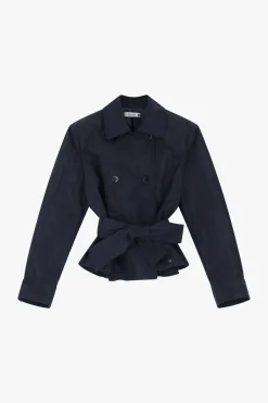 Giubbotto stile trench con chiusura doppiopetto