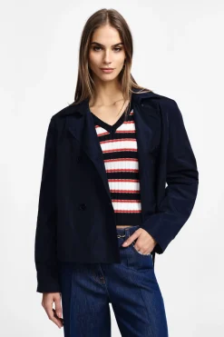 Giubbotto stile trench con chiusura doppiopetto