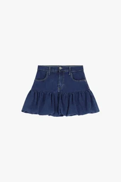 Gonna corta in denim a palloncino