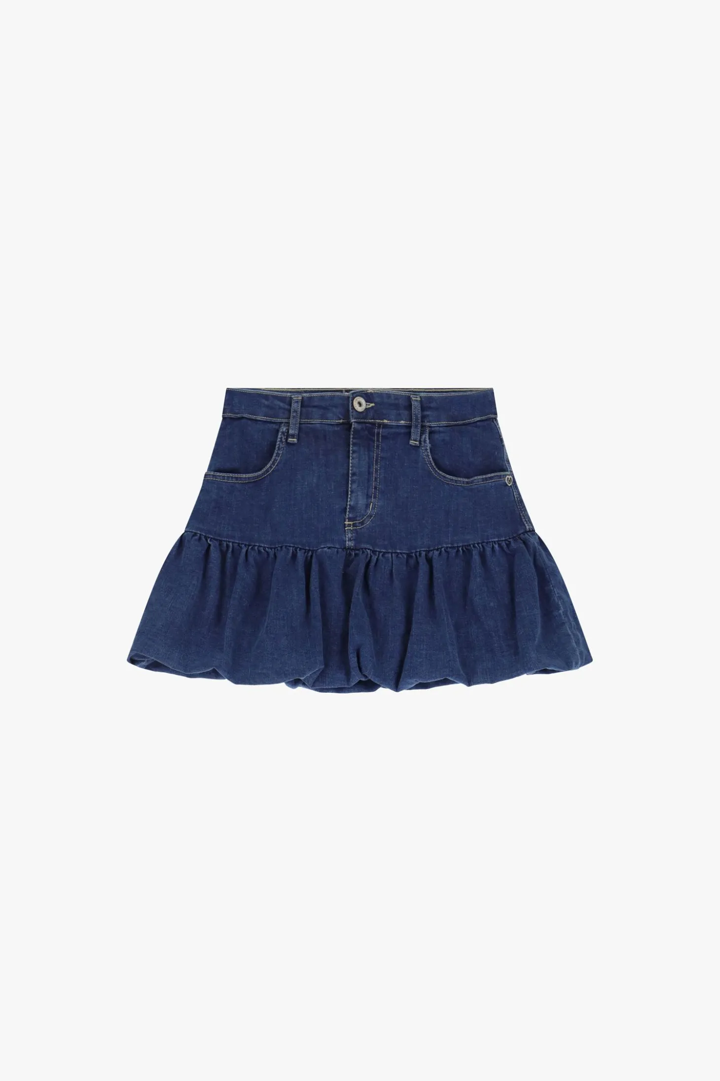 Gonna corta in denim a palloncino